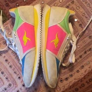 White and Neon KangaROOS Sneakers